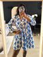 Zara the carrie dress loose fit wit / kobalt