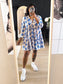 Zara the carrie dress loose fit wit / kobalt