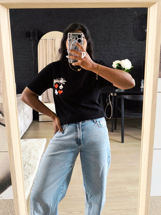 Stüssy backprint play cards tee zwart