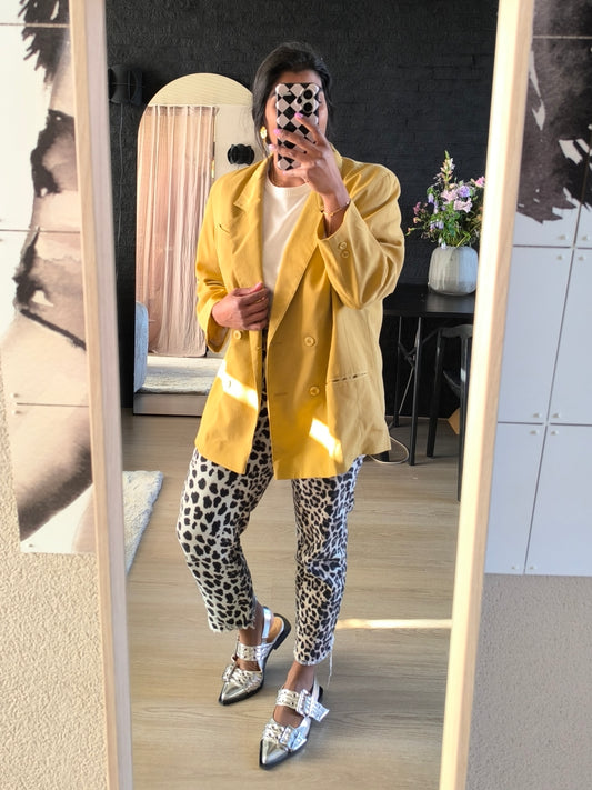 Vintage straight fit blazer golden yellow