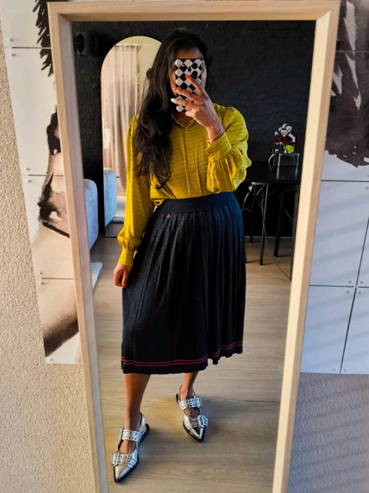 10FEET lurex plissé rok navy