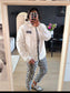 Heren - Scotch & Soda embroidered cotton shacket wit