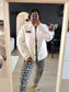 Heren - Scotch & Soda embroidered cotton shacket wit