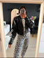 Vintage Prestige uniek lederen jack met studs zwart