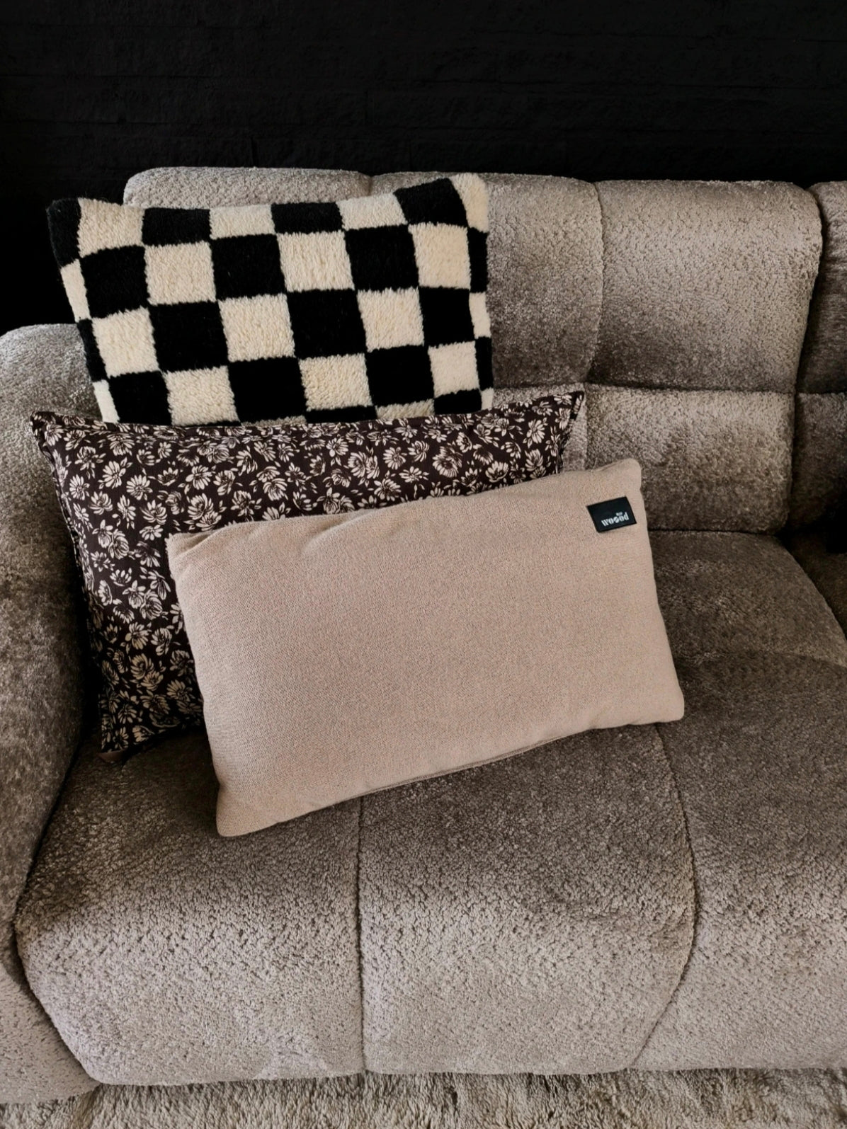 WOOOD velvet & cotton kussens (set van 2)