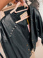 Vintage Prestige uniek lederen jack met studs zwart