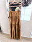 Zara popline cotton bohemian jurk cognac