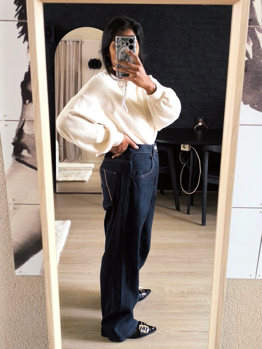 Zara relaxed fit high waist wide leg jeans
