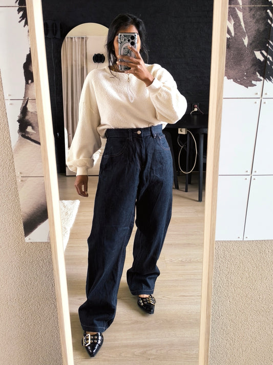 Zara relaxed fit high waist wide leg jeans