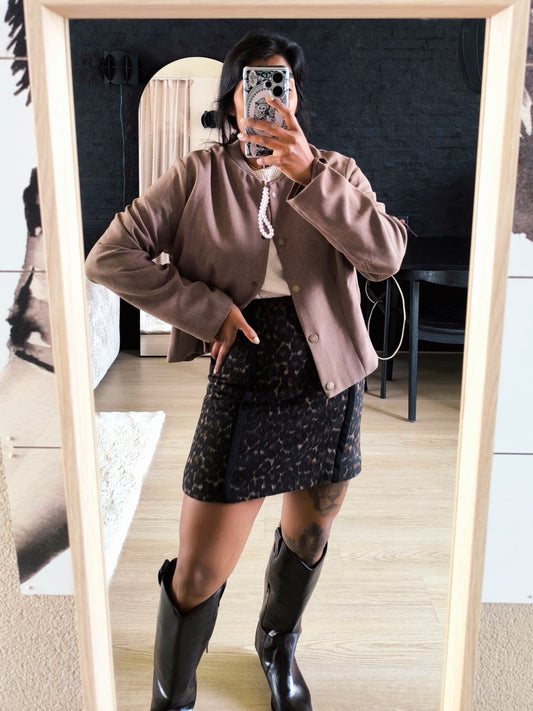 Geisha tailored bomber jacket dark taupe (B-keuze)