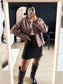 Geisha tailored bomber jacket dark taupe (B-keuze)