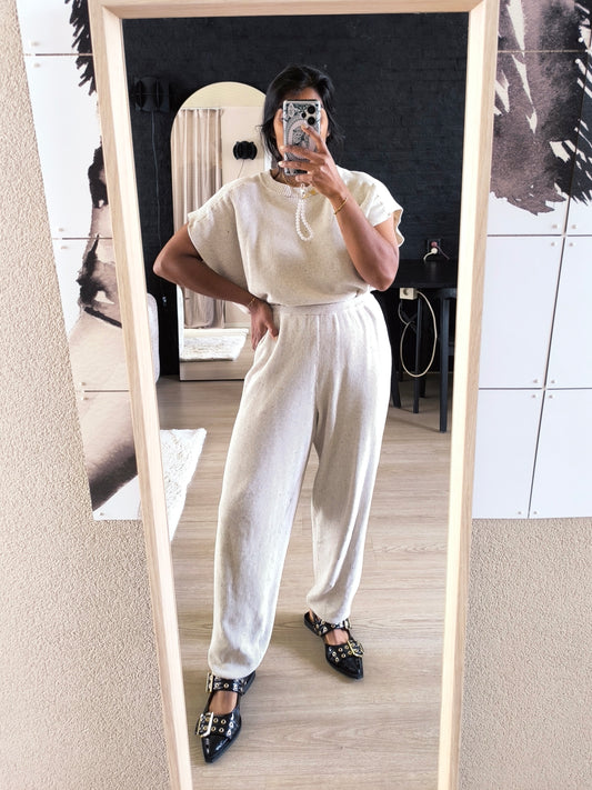American Vintage Dozborow joggers ecru chine