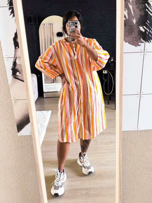 Garcia striped cotton candy  jurk