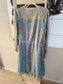 Freebird Zowy lurex ruffle jurk lichtblauw