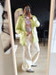 Melting Stockholm satin blazer lime