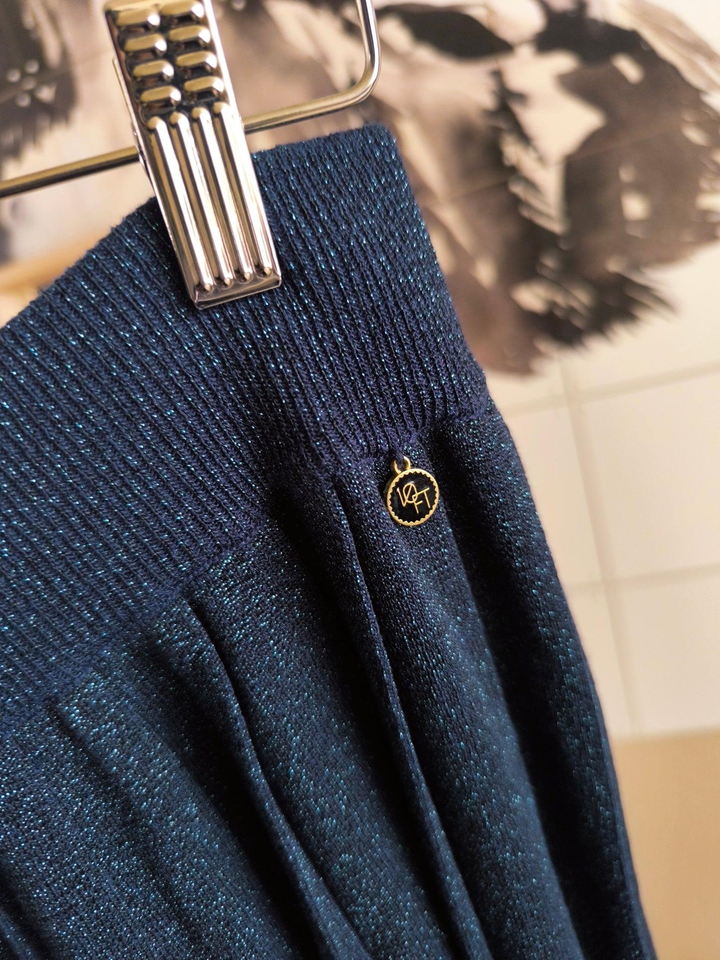 10FEET lurex plissé rok navy