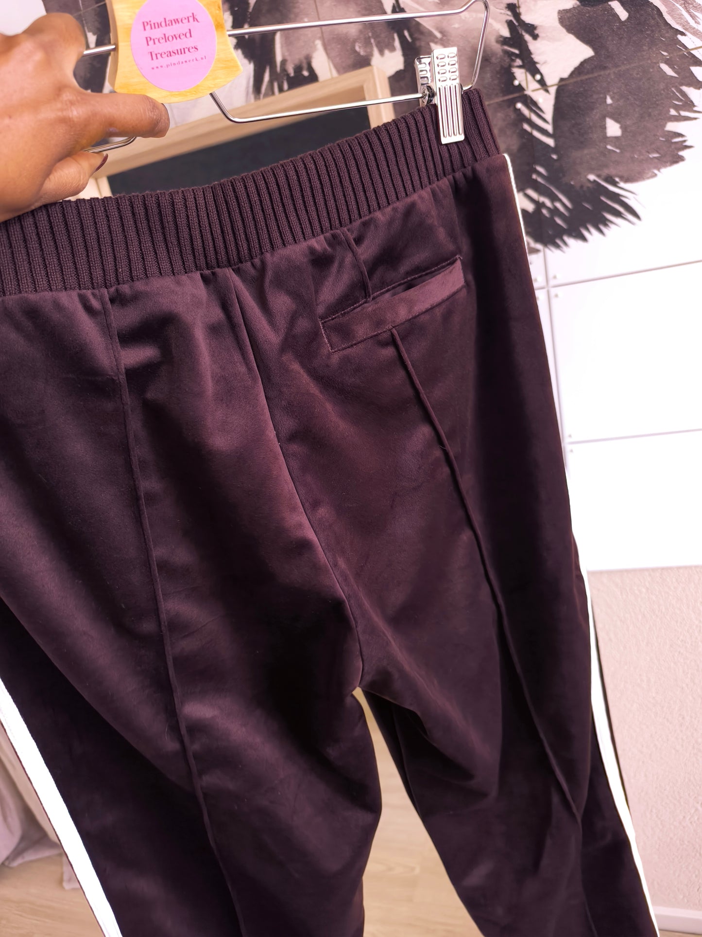 Adidas Originals limited firebird velvet pants chocolate brown
