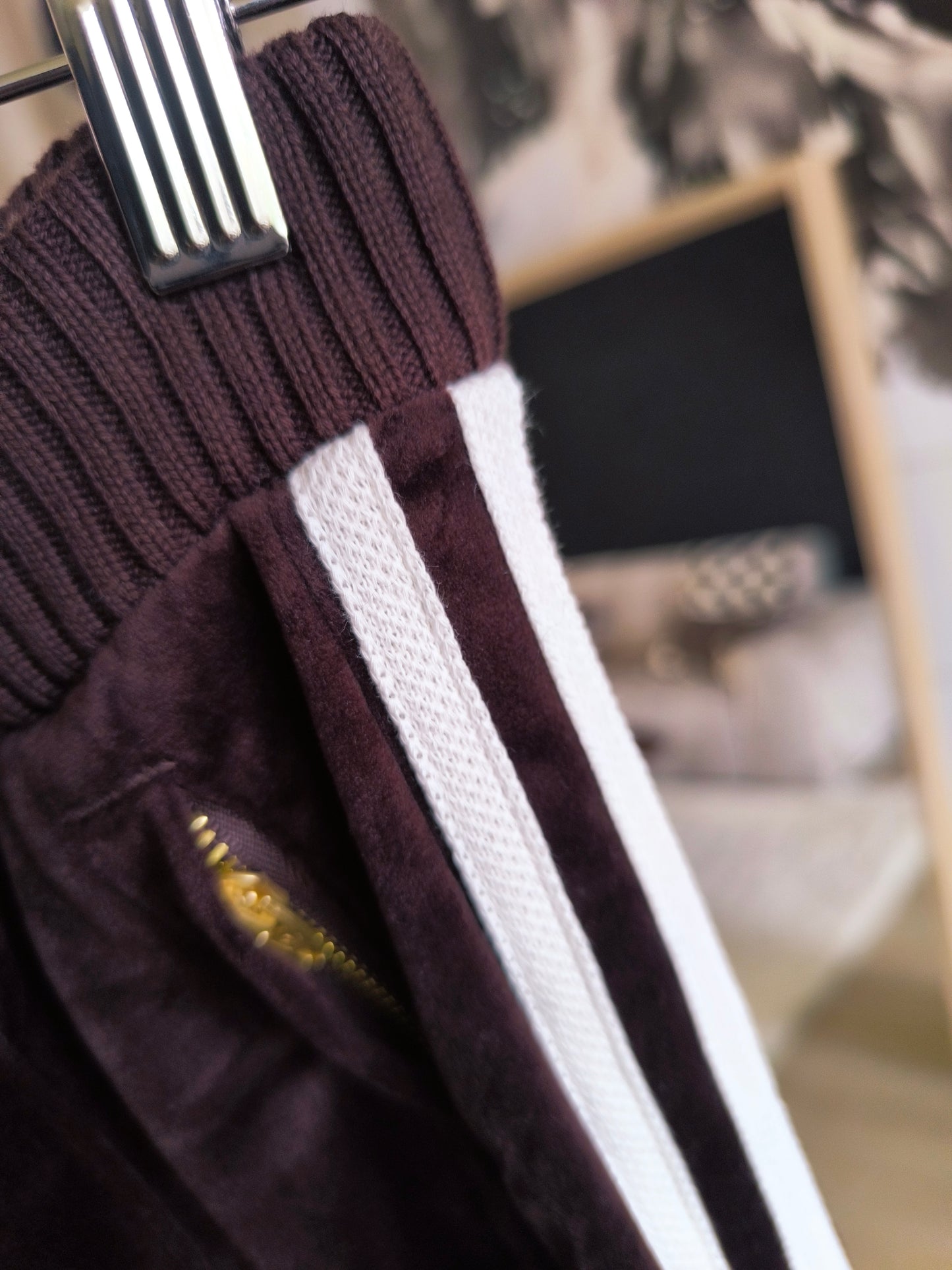 Adidas Originals limited firebird velvet pants chocolate brown