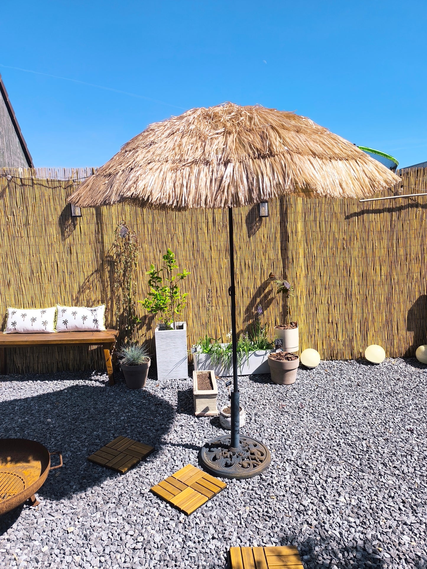 Parasol the fringe bohemian natural beige