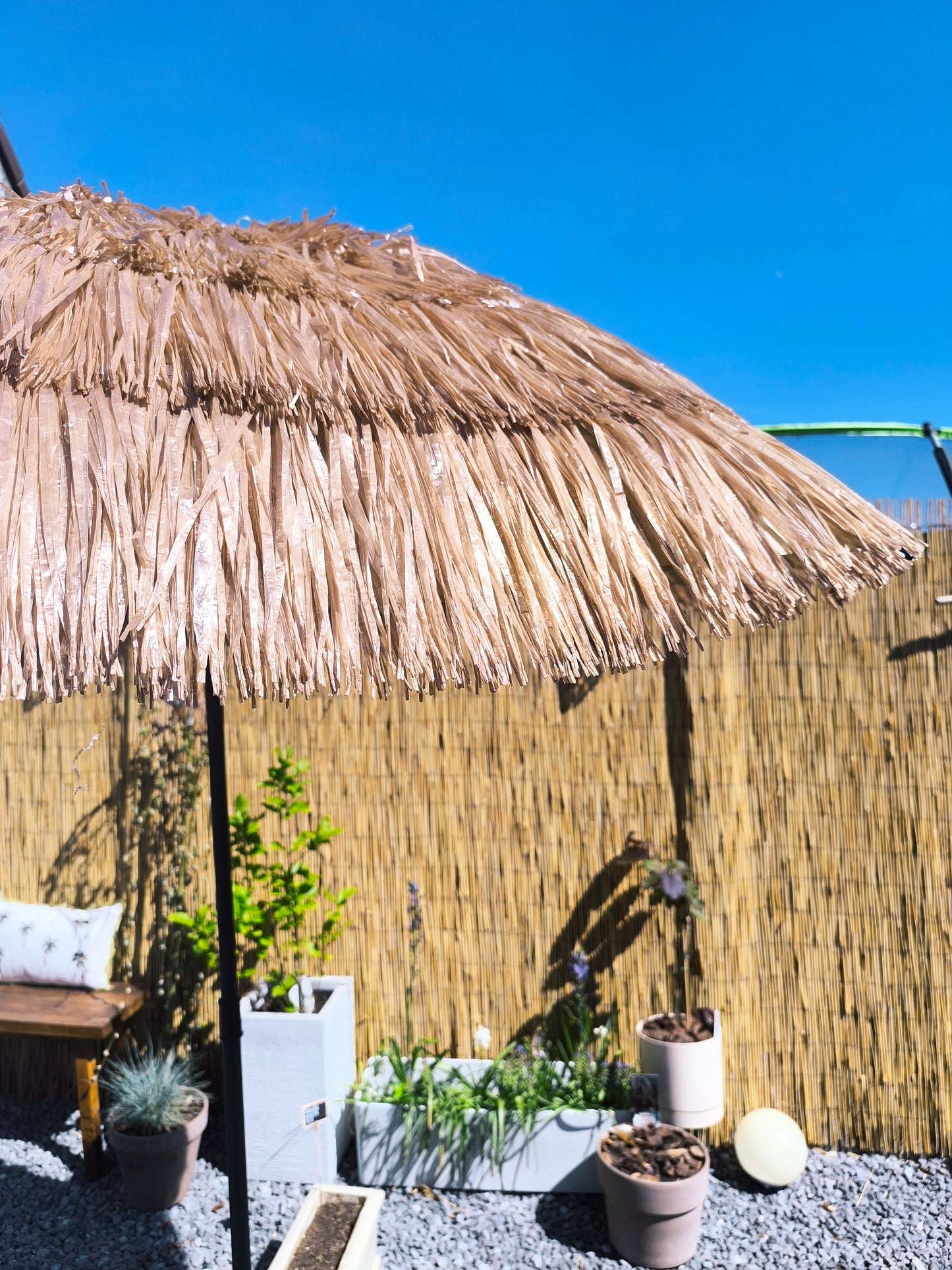 Parasol the fringe bohemian natural beige