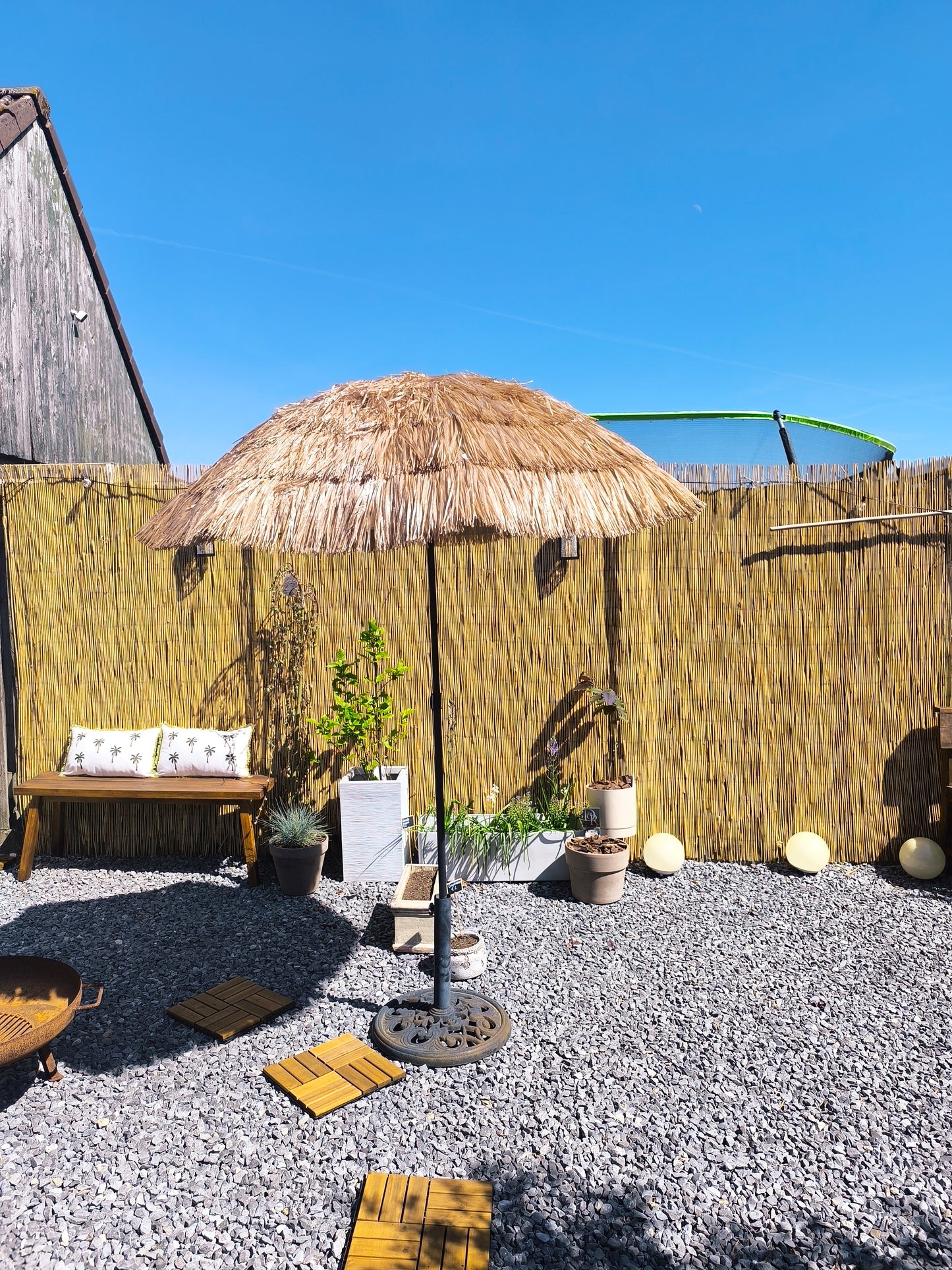 Parasol the fringe bohemian natural beige