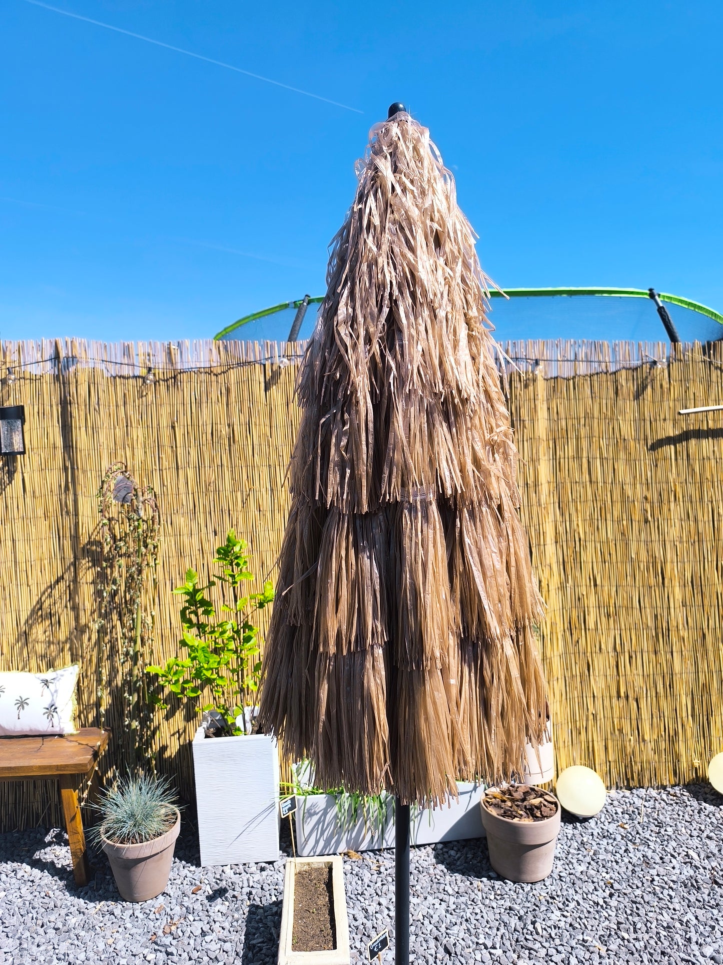 Parasol the fringe bohemian natural beige