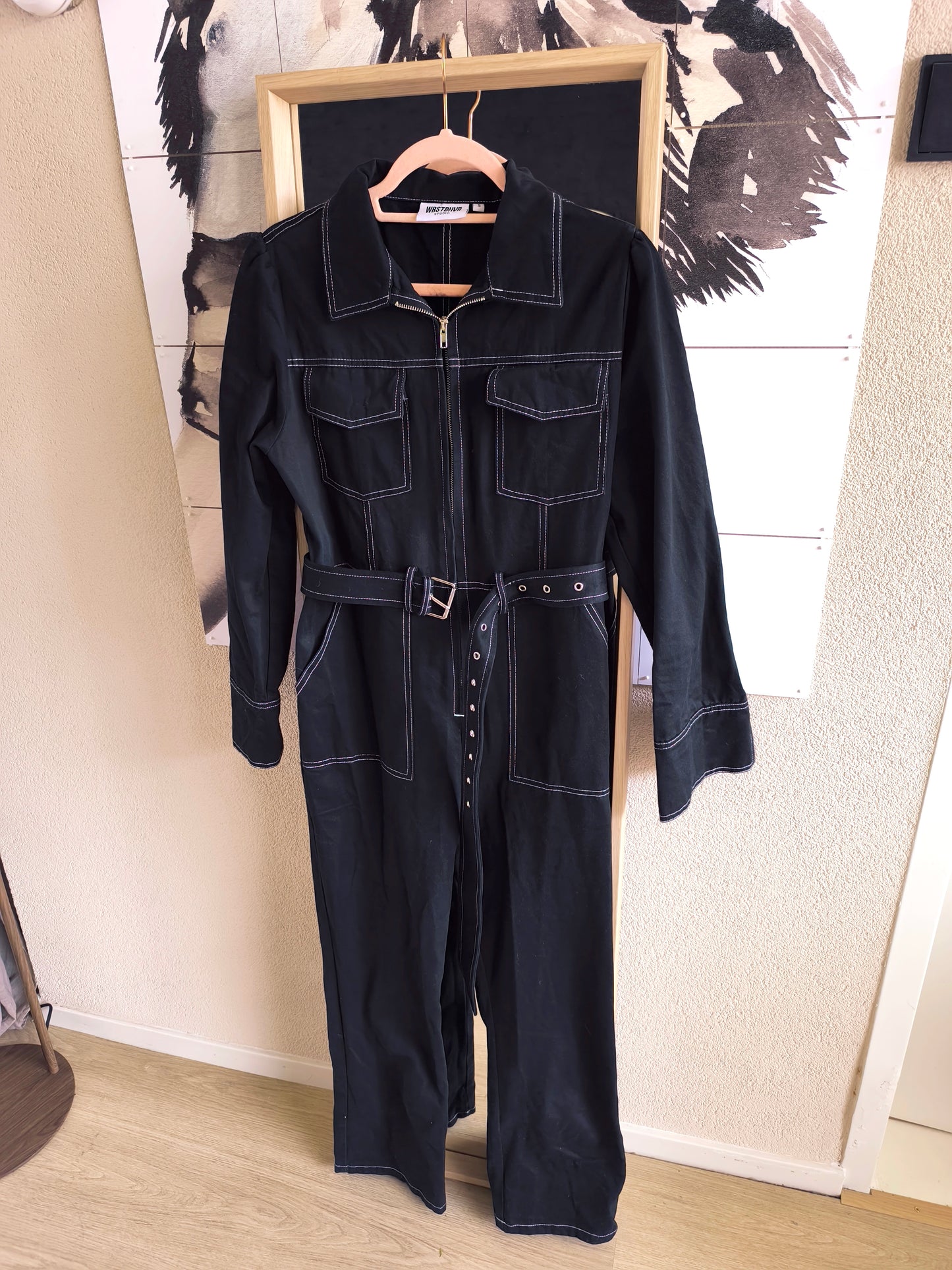 WRSTBHVR denim overall jumpsuit raven black