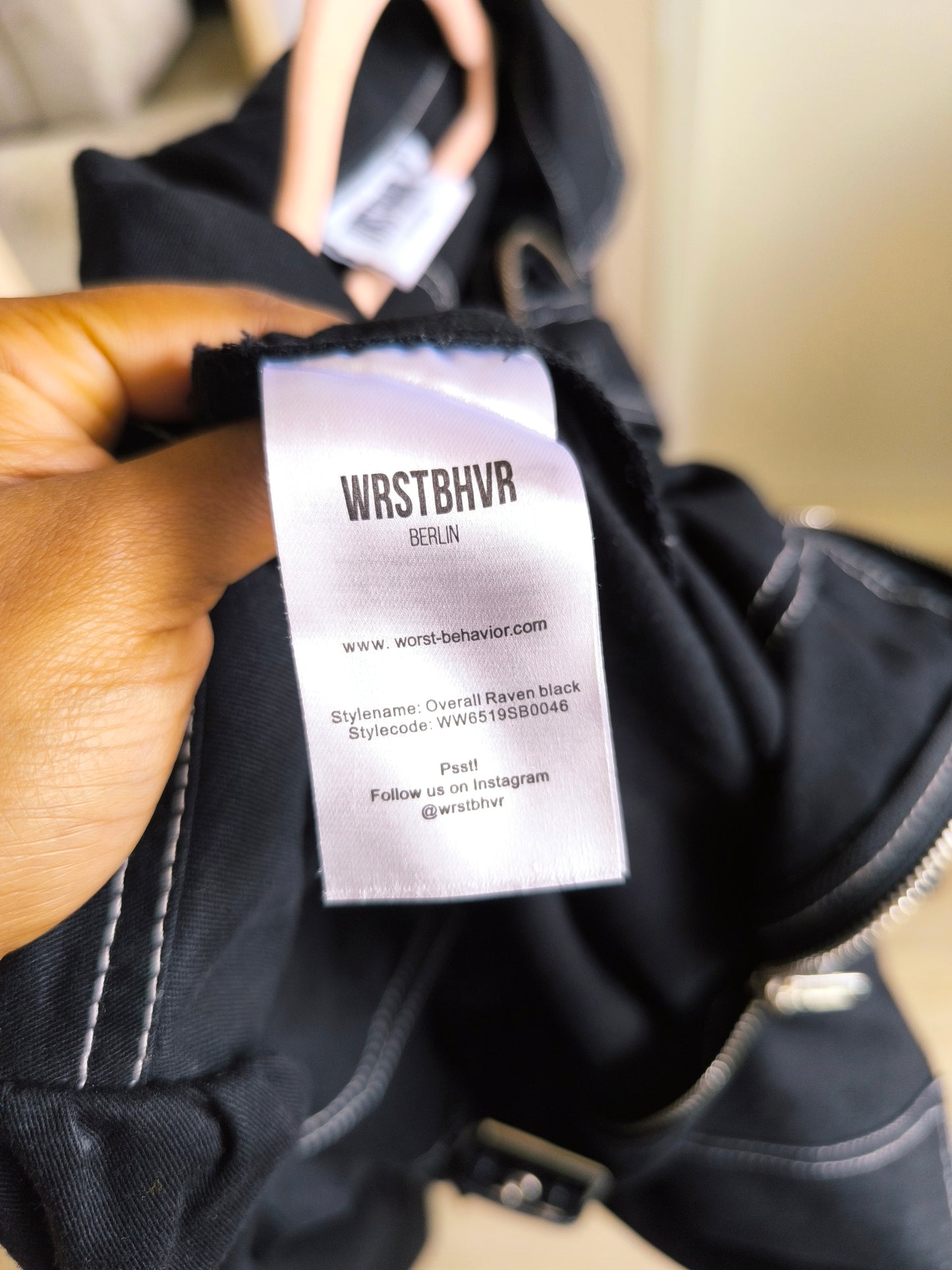WRSTBHVR denim overall jumpsuit raven black