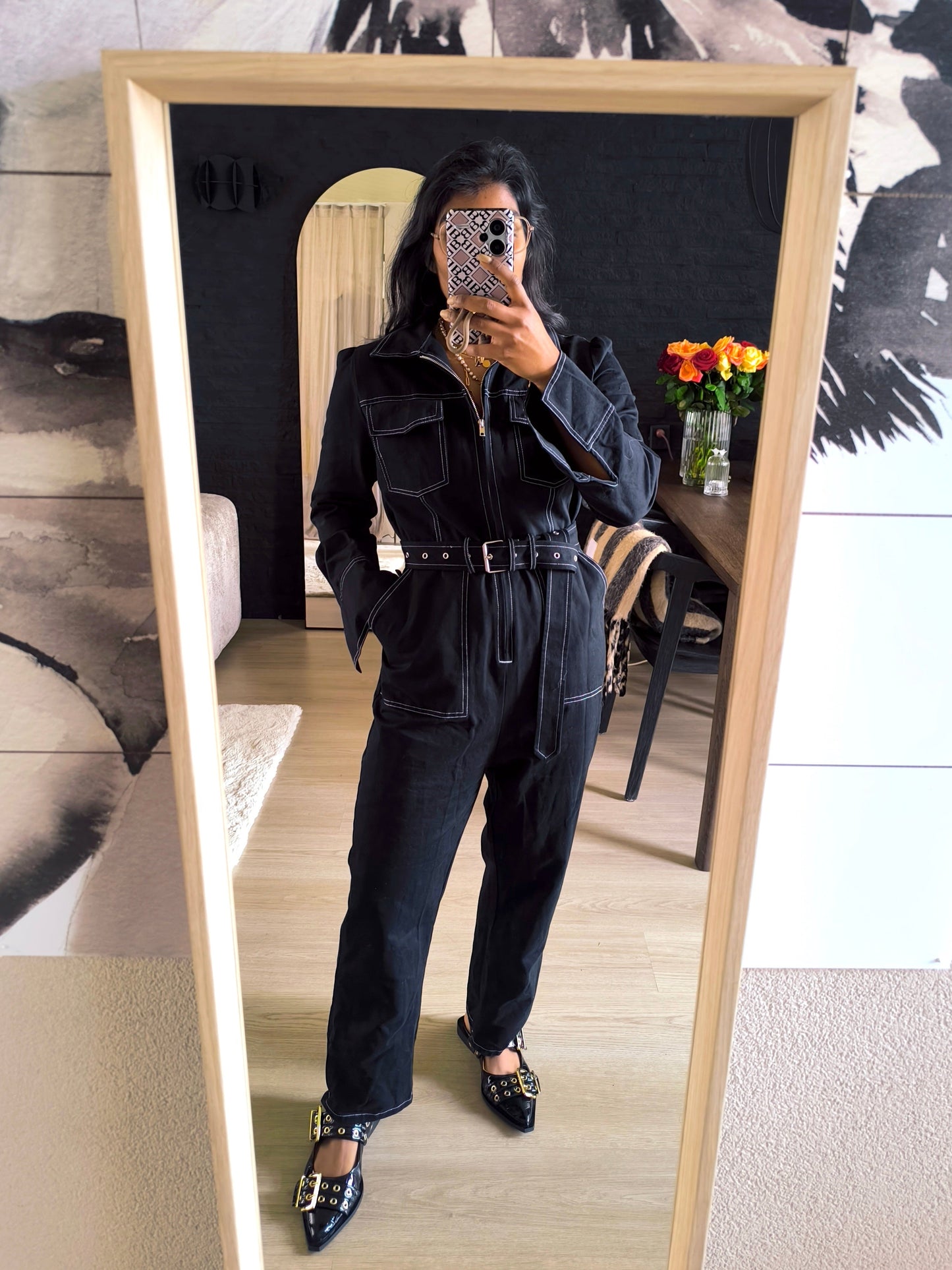 WRSTBHVR denim overall jumpsuit raven black