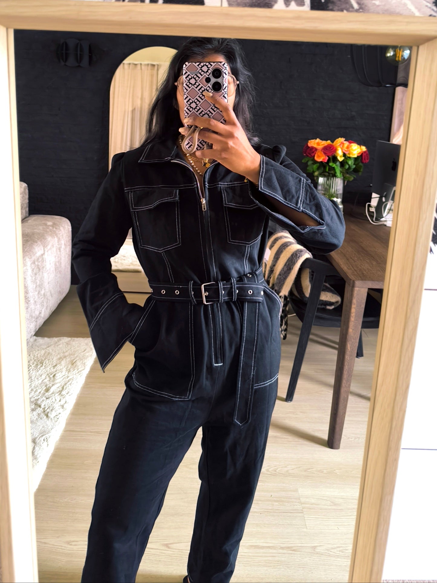 WRSTBHVR denim overall jumpsuit raven black