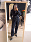 WRSTBHVR denim overall jumpsuit raven black