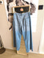 Zara collection wide leg jeans medium blue