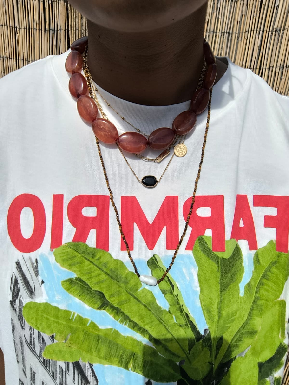 I AM JAI onyx ovalen edelsteen ketting