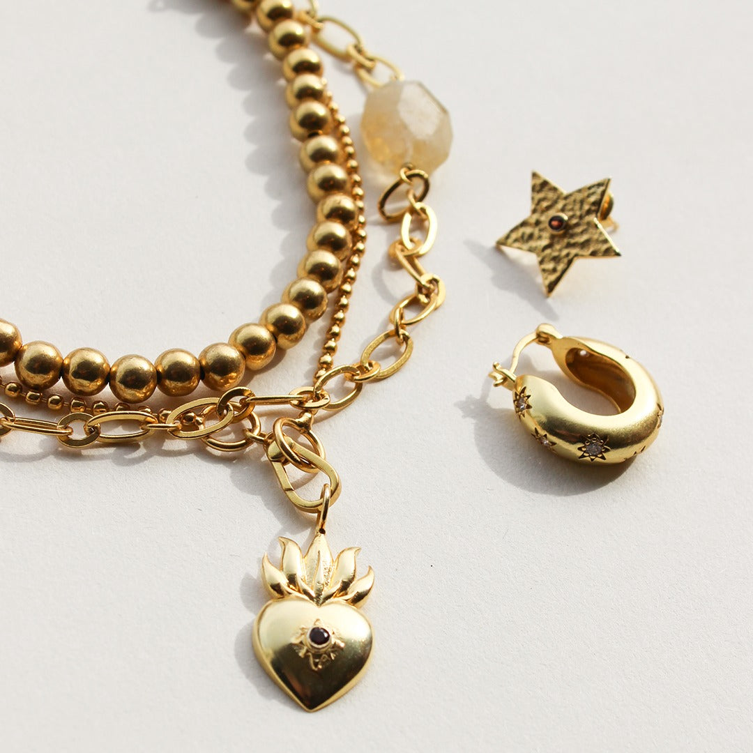 I AM JAI grote kralen ketting goud