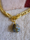 I AM JAI grote gourmet ketting + edelsteen bedel goud