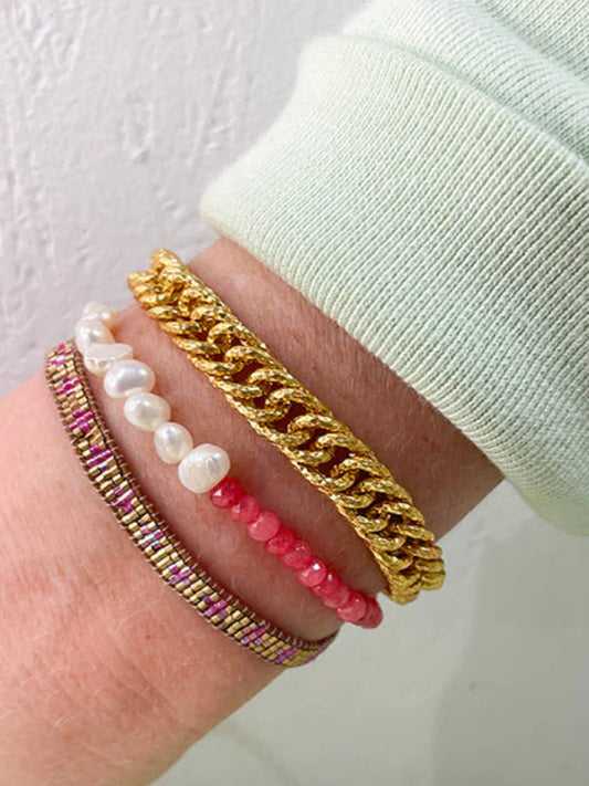 I AM JAI grote gourmet armband goud