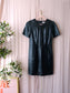 Ibana short sleeve leather dress black