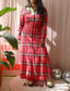 Iconic27 western checkered maxi jurk