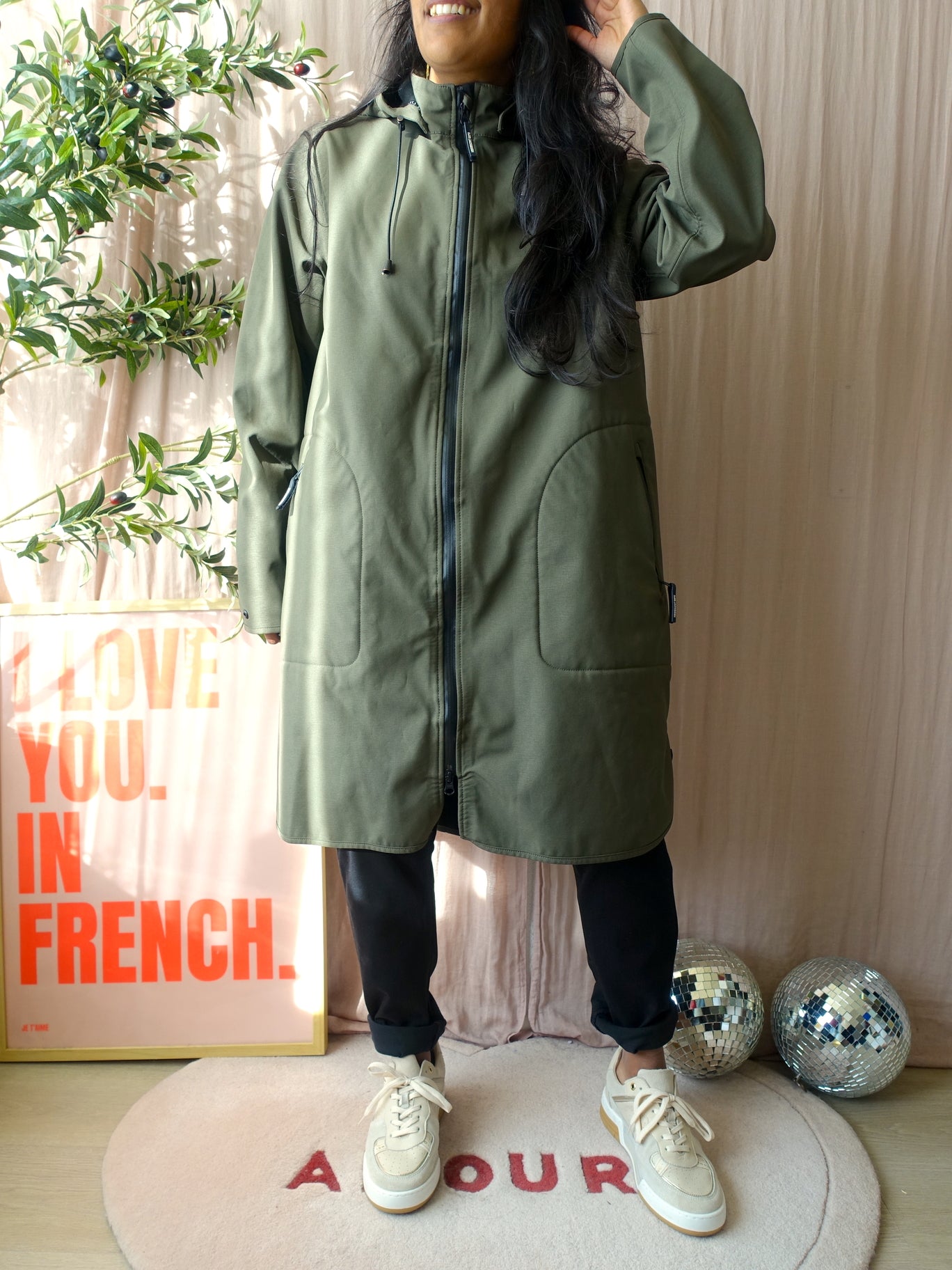 Ilse Jacobsen premium rain coat dark army green
