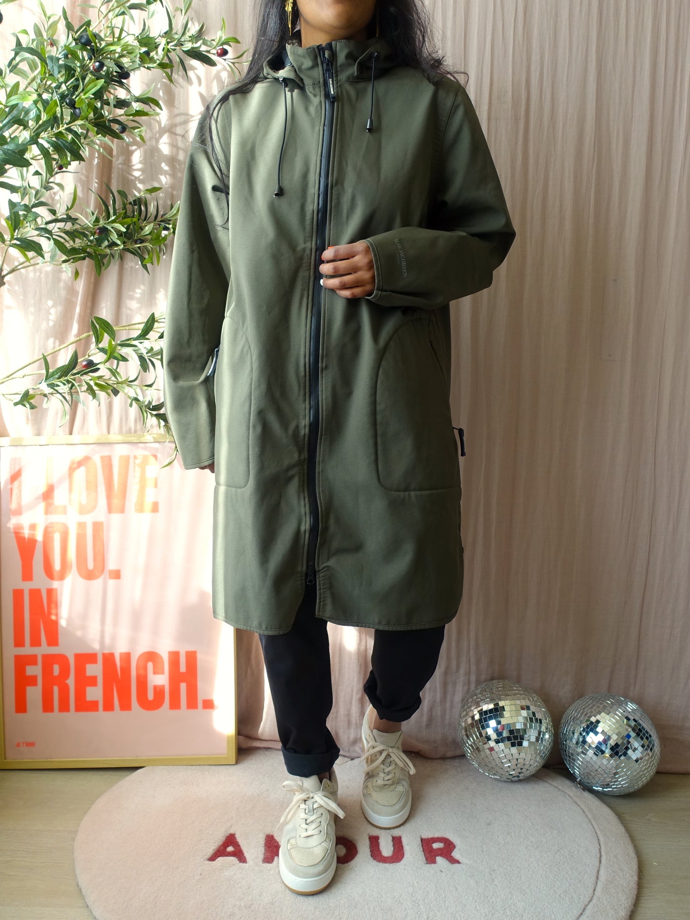 Ilse Jacobsen premium rain coat dark army green