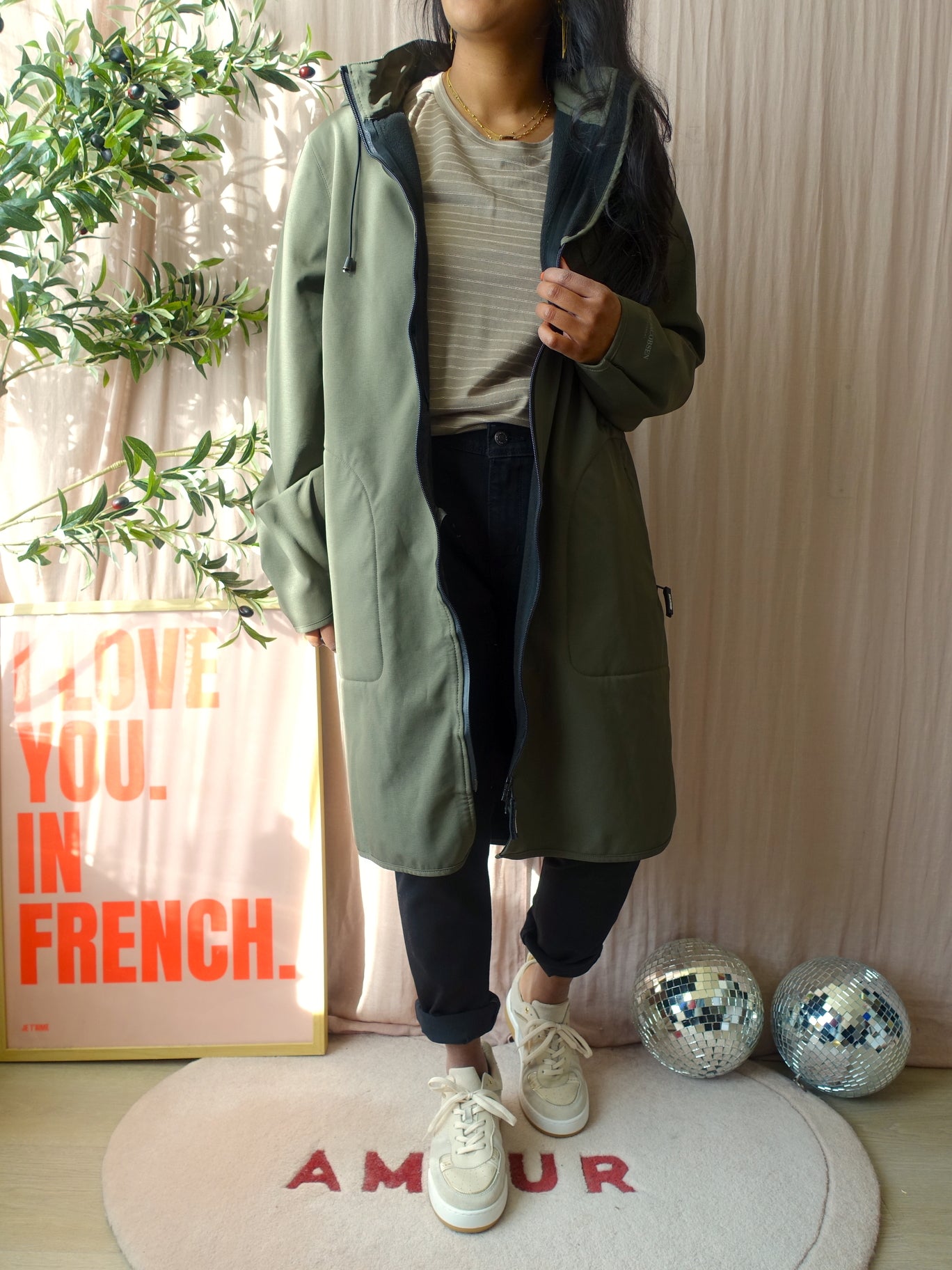 Ilse Jacobsen premium rain coat dark army green