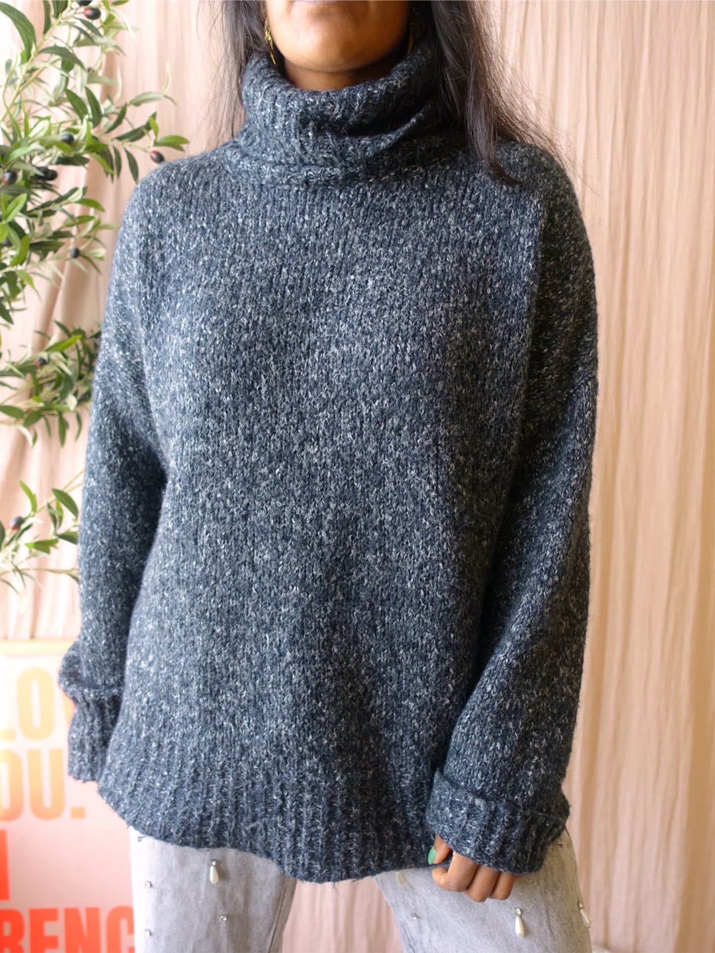 Isabel Marant Étoile oversized turtle neck knit graphite grey