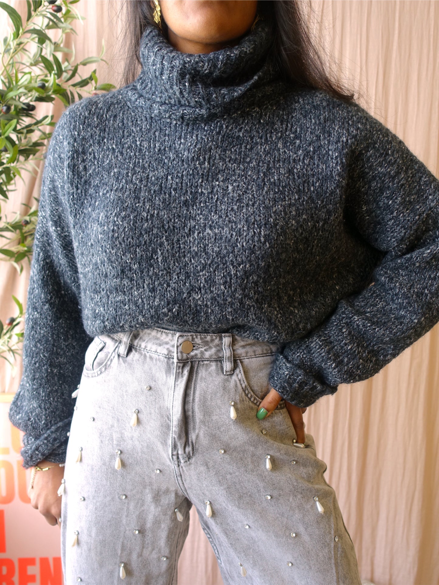 Isabel Marant Étoile oversized turtle neck knit graphite grey