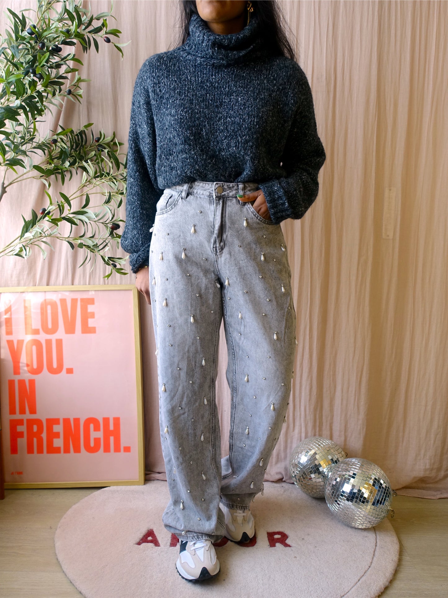 Isabel Marant Étoile oversized turtle neck knit graphite grey