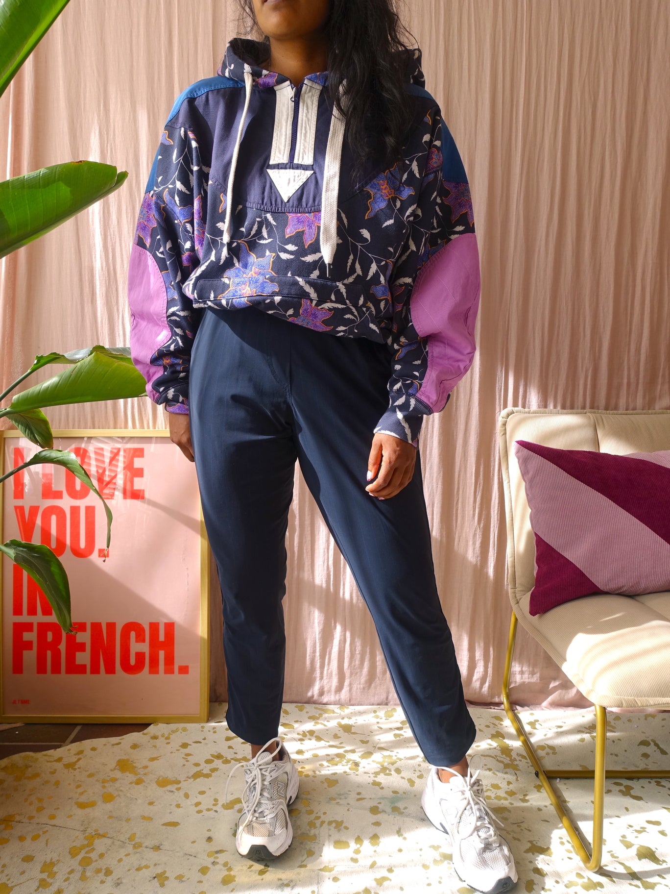 Studio Anneloes travel quality pinstripe pantalon midnight blue