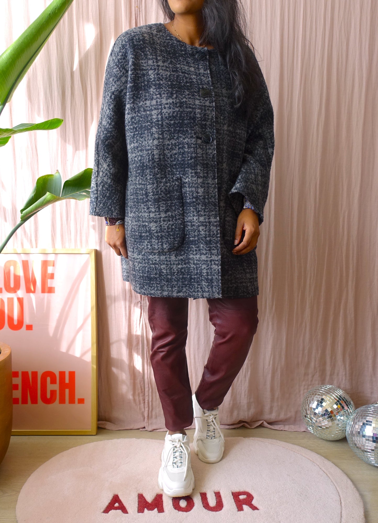 Repeat Silver Label oversized wool cardicoat