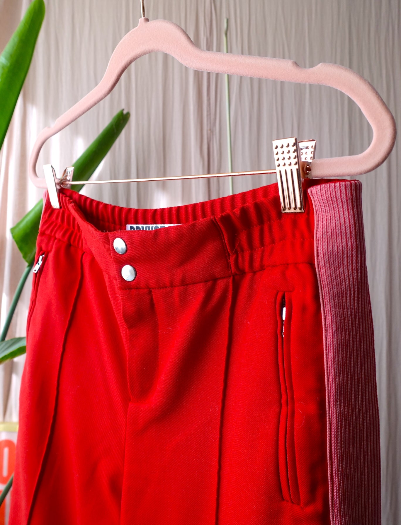 Drykorn virign wool high wide leg pantalon scarlet