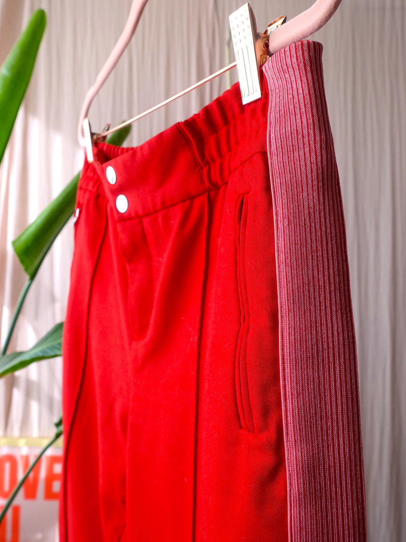 Drykorn virign wool high wide leg pantalon scarlet