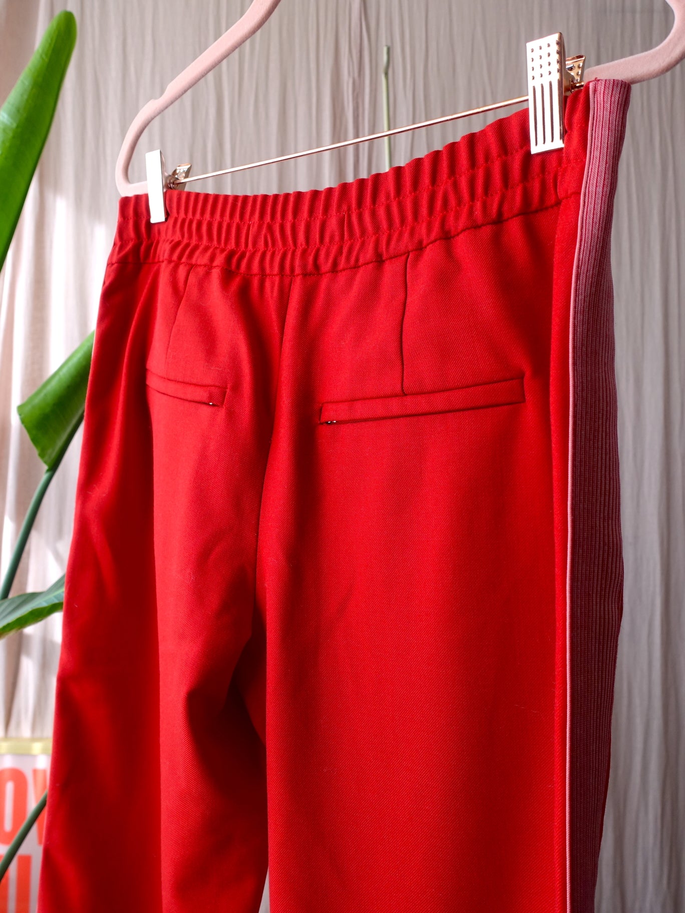 Drykorn virign wool high wide leg pantalon scarlet