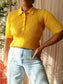 Ivy & Oak rib poloshirt sunshine yellow